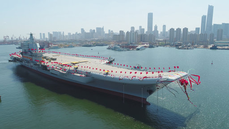 China launches its first domestically-made aircraft carrier